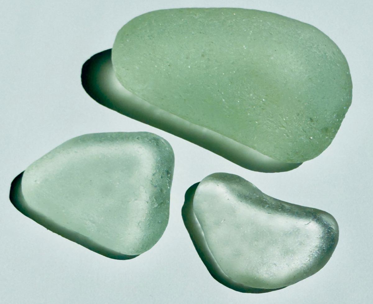 Sea glass worn smooth by the tide